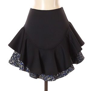 NWT Yigal Azoruel feather scuba ruffle skirt